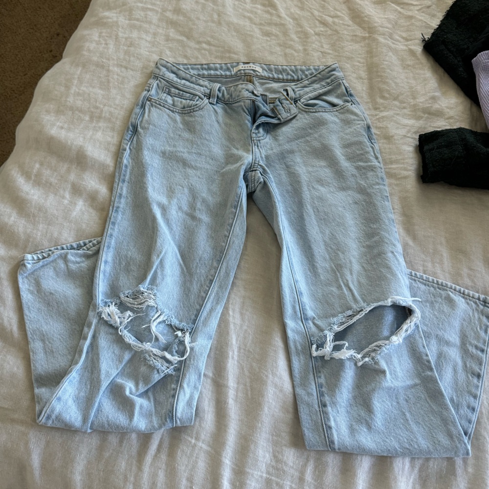 Low rise straight jeans